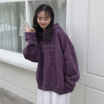 2020 new autumn and winter sweater women thickened velvet vetiver student loose Korean version lazy wind jacket ins tide