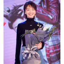 Korean star autumn and winter black off half-high collar T-shirt with bottoming shirt women plus velvet long-sleeved embroidered letter top