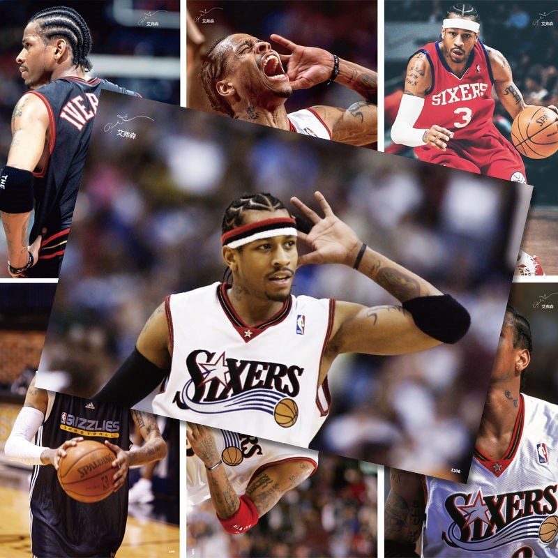 Postcard dormitory Iverson poster jam photo bookmark student wall stickers should help wallpaper printing stickers