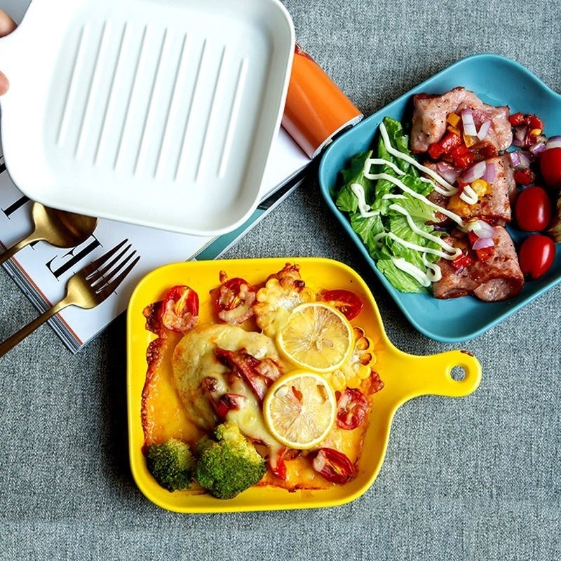 Fruit Home Fish Dish Pendulum Pan Pure White Creative Matt Day Style Good Looking Pan Subnet Red Porcelain Flat Tray Cutlery