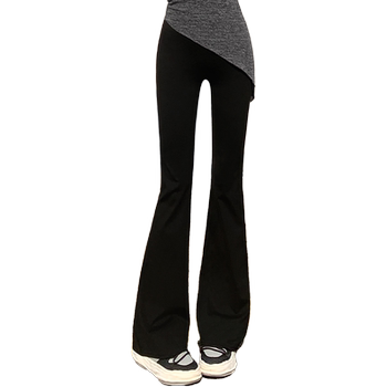 Ice silk pants yoga pants flared ເລັກນ້ອຍຂອງແມ່ຍິງ shark pants summer ບາງແອວສູງ tummy ຄວບຄຸມກົ້ນຍົກ lengthening slimming leggings