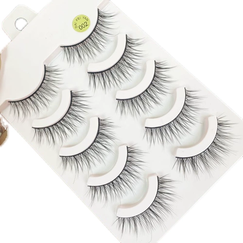 Велосипедная вилка, накладные ресницы, плотное мягкое масло для загара, 5 пары, европейский стиль, 3D