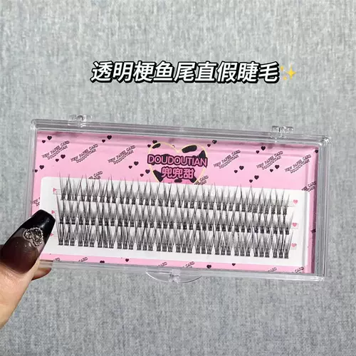 Рыбной малыш Прямой прозрачный стебель ложные ресницы женщины натуральное моделирование ежедневно сегментированные одноклассные новички с голой лицом.