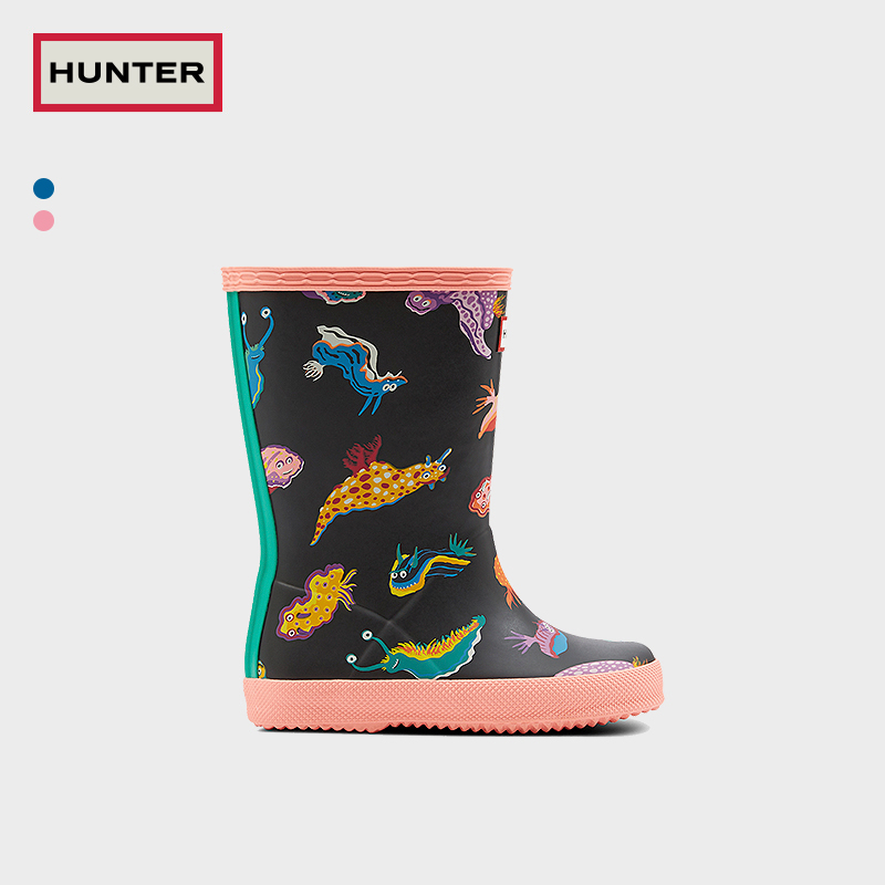 Hunter Light Riding Boy Boots Monster Printed Waterproof Non-slip Children Rain Shoes High Cylinder Baby Rain Boots