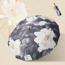 16 Bone vintage barometer UV parasol folded dual - use reinforced wind - proof super sun - protective parasol