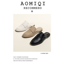 O Micky Baotou Slippers Female Outwear 2022 Spring Summer New Fashion 100 Hitch Flat-bottomed Single Shoe Semi-Drag