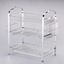 Three-story kitchen rack countertop cupboard bowl rack drain rack bowl chopsticks dishes storage box utensils