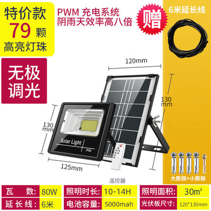 蓝风铃户外庭院灯80W特亮