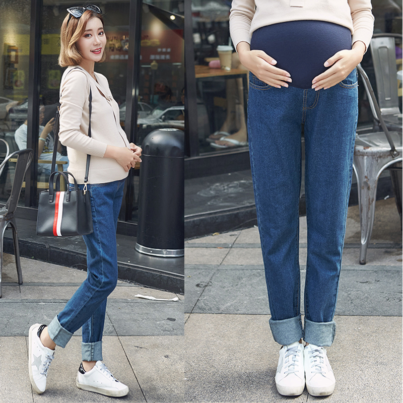 Longer version of pregnant women jeans spring and autumn East wear pregnant women leggings plus velvet leggings
