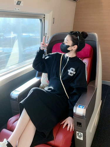 Осенняя толстовка, платье, модная юбка, приталенный длинный корсет, изысканный стиль, высокий воротник, средней длины, городской стиль