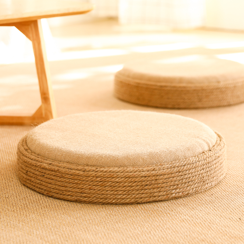 Hemp Rope Bushel Cushion Home Ground Tatami Mat Cushion Day Style Sloth People Sit Mound Cushion Zen Meditation Cushion Baifo