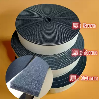 Black low density sponge tape single-sided rubber shock-proof sealing sponge strip 3mm 5mm 10mm