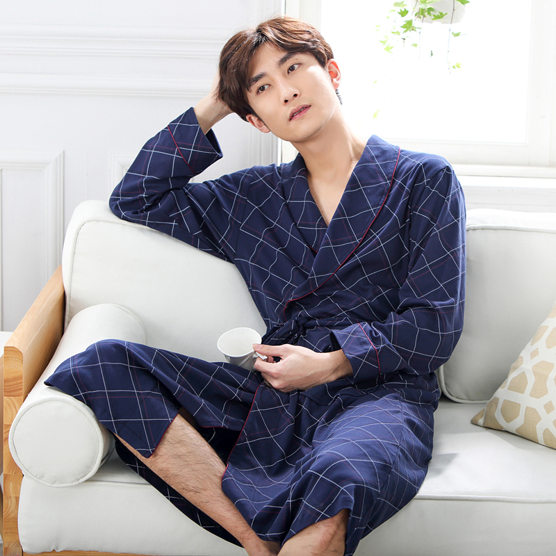 Đàn ông Long Sleeve mềm Robes Áo choàng tắm Sherrobe Lounge ngủ.