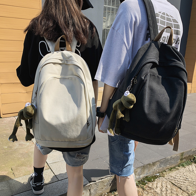 Champion Large Capacity Junior High School Student 100 Hitch Canvas Brief Double Shoulder Bag Day School Bag Female Large Student Men's Bag