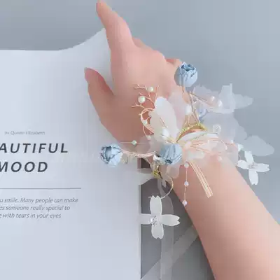 ins Xianmei Korean style small fresh wrist flower bridesmaid bride wedding wrist jewelry Sister best friend hand flower wedding