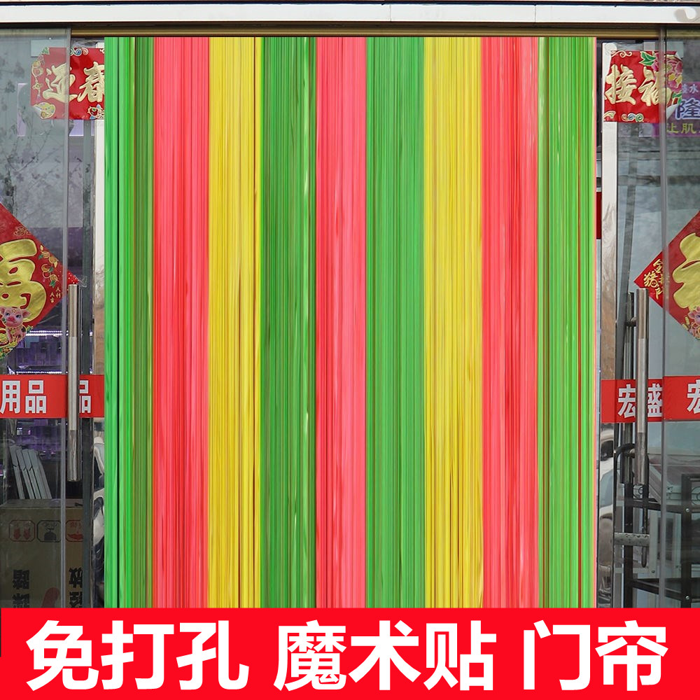 Summer door curtain hanging curtain free punching anti-mosquito new home exterior door partition window bedroom door double door transparent