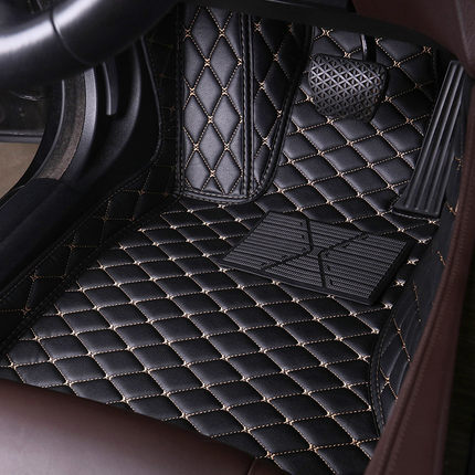 Car Floor Mat, Single Driver's Seat, Fully Enclosed Wire Loop Foot Mat, Special Carpet-Style Single-Piece Leather Car Mat
