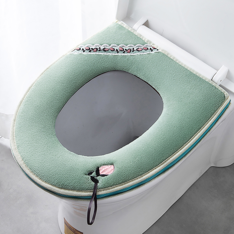 2 clothes with thickened toilet cushion for home universal pull-in-style winter sitting cushion with cute waterproof toilet cover