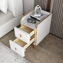 Bedside cabinet ultra-narrow luxury bedroom small modern mini solid wood collection cabinet red bedside cabinet