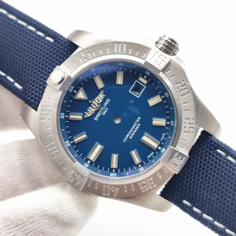 Liluok Replacement Parts for Breitling Avenger Series, Suitable for Installation of 8215 2824 Movements, Deep Sea Wolf, Yellow Wolf