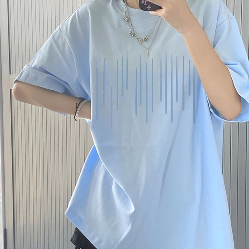 Light Blue Pure Cotton Short-Sleeved T-Shirt for Women, Summer 2026 New Popular Style, Fashionable, Chic, Beautiful, Loose Top Light Blue Pure Cotton Short-Sleeved T-Shirt for Women, Summer 2026 New Popular Style, Fashionable, Chic, Beautiful, Loose Top