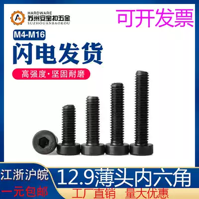 DIN7984 12 9 grade thin head hexagon socket screw low head hexagon socket head socket head screw M4M5M6M8M10M12