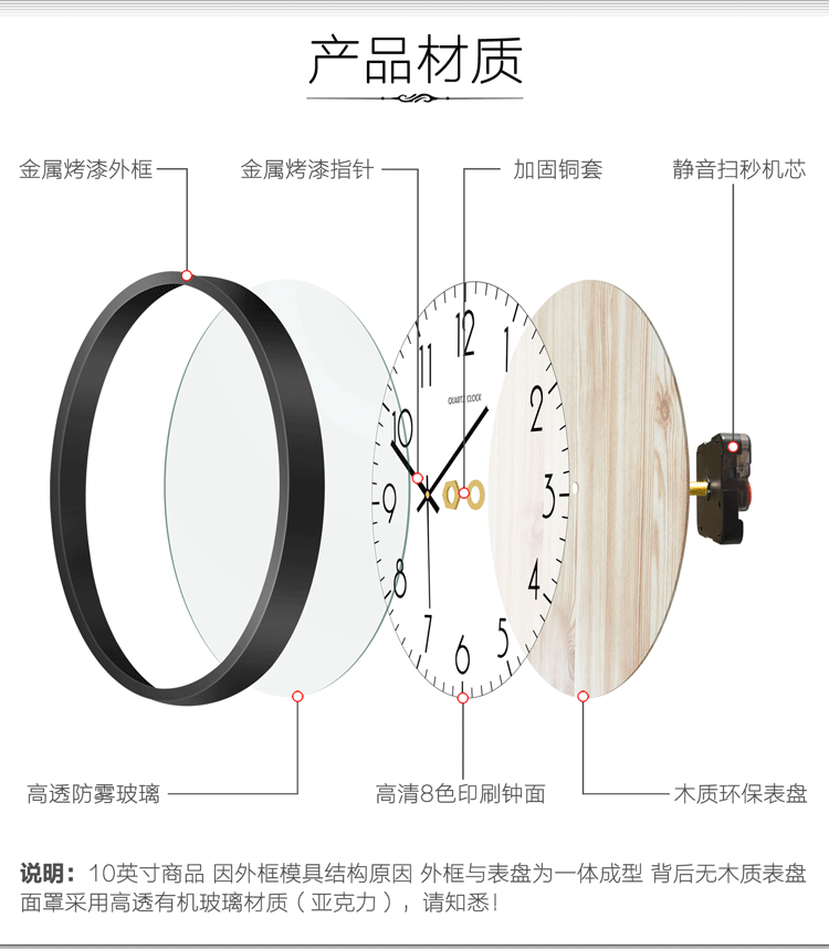 梵·现代  北欧风石英钟 图5
