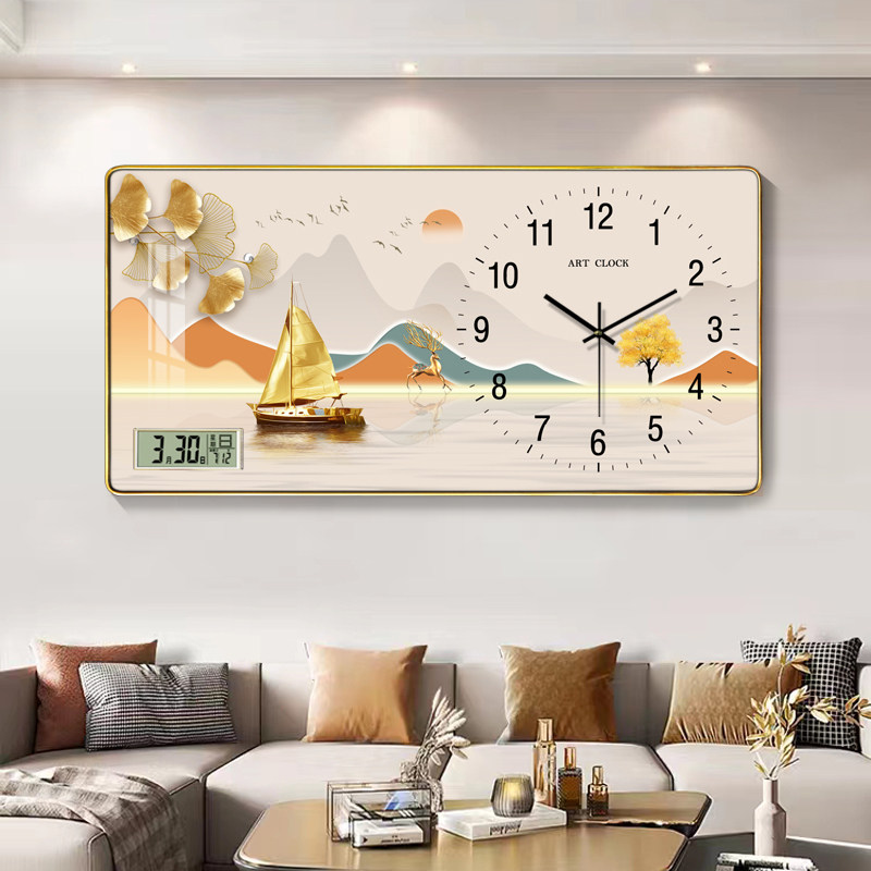 Square Hung Clock Living Room Mute Home Fashion Creative Quartz Clock Clock Brief Electronic Clock Modern Personality Clocks-Taobao