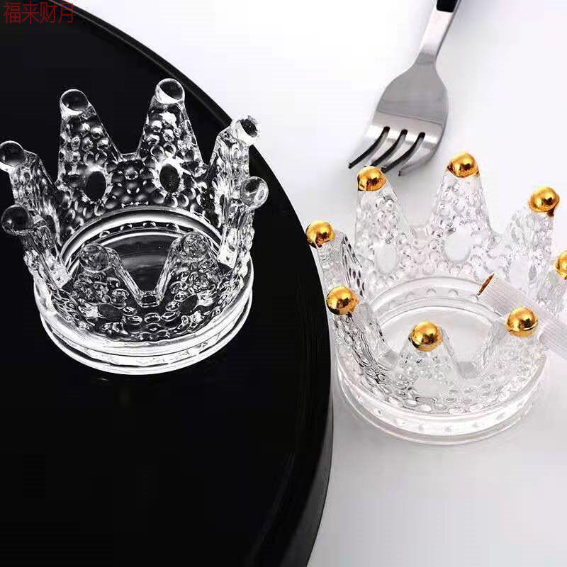 Nordic ins style crown decoration romantic glass creative fashion personality romantic ashtray ornaments