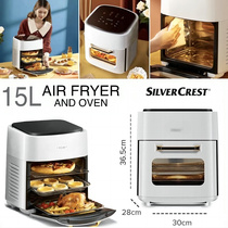 15L Silver Crest Air fryer Oven Oil Free Healthy Air fryer