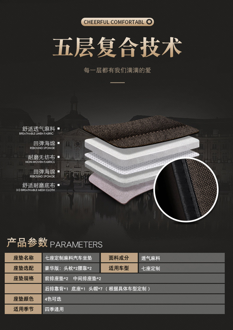 Car seat cover Baojun 730 seven-seat Ono special Wuling Hongguang S all-inclusive S1 car cushion 9 Rongguang V linen winter