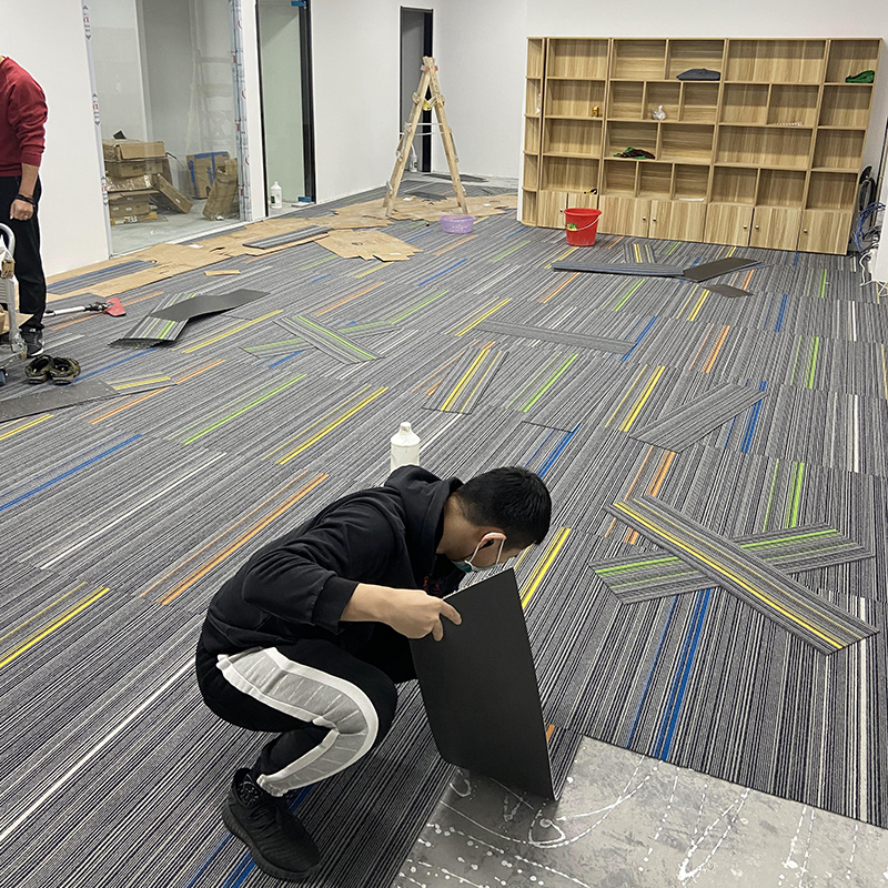 Office carpet commercial works common large area full bedroom living room PVC company splicing square
