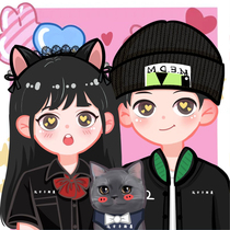 Q version cartoon hand-drawn avatar draft design animation painting Real photo customization for couple gifts to take over painting