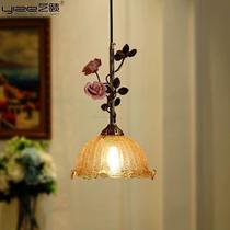All copper French bedside chandelier atmosphere rose flower small chandelier creative personality retro art modern restaurant lamp