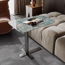 Italian light luxury slate sofa side table movable modern simple corner table living room home internet celebrity balcony small coffee table