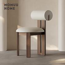 MOMUU mid-century style solid wood dining chair home modern simple 2024 new dining table and chair wabi-sabi style backrest chair