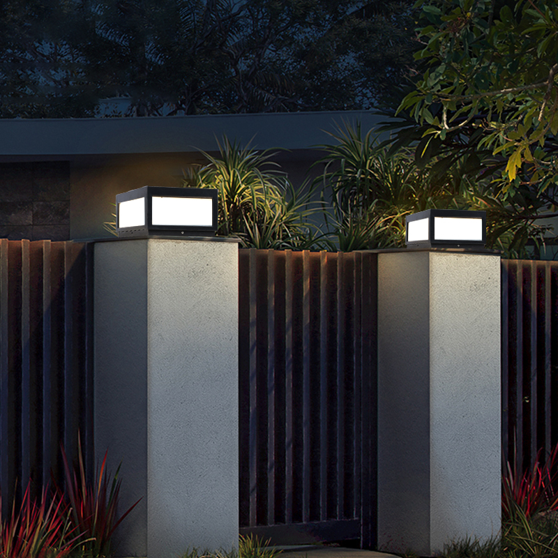 Solar Energy Entry Column Headlights Outdoor Waterproof Balcony Garden Villa Courtyard Lamp Post Head Gate Wall Door Column Lamp