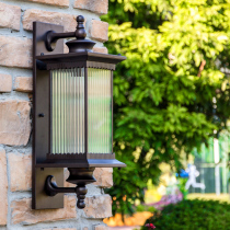 French Linjue solar wall lamp Outdoor waterproof villa European wall lamp Super bright door lamp Garden garden lamp