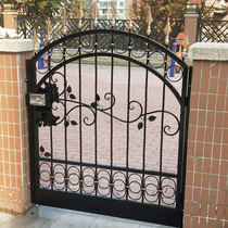 Iron Art Courtyard Door Eu Style Outdoor Garden District Villa Gate Entrance Single Door Countryside Fence Door Custom
