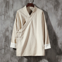 Chinese style mens clothing cotton and Hemp Tang clothing improved Han Clothing retro clothing Tea Zen clothing Lay clothes Linen jacket Chinese clothing