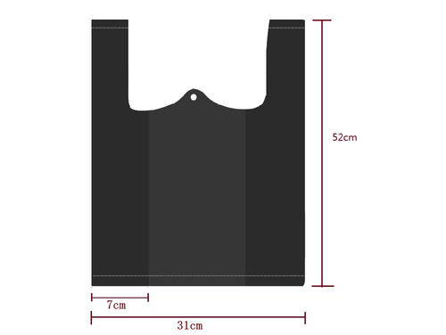 Портативный черный одноразовый мусорный мешок для домашнего использования, маленькая пластиковая майка топ, увеличенная толщина