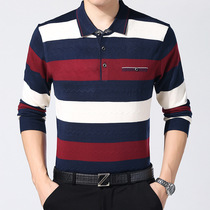 Official website flagship store autumn middle-aged mens new plus size long sleeve T-shirt business leisure dad dress polo shirt