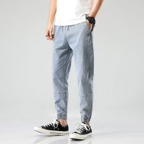 Official website flagship store Harlan jeans mens bunched feet loose small feet tapered bf pants elastic waist close leg do