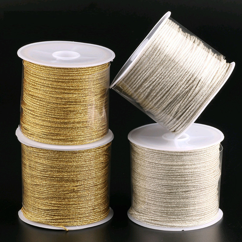 Gold line silver line Bracelet necklace cord wire jade line A number knitting rope DIY material stream su line