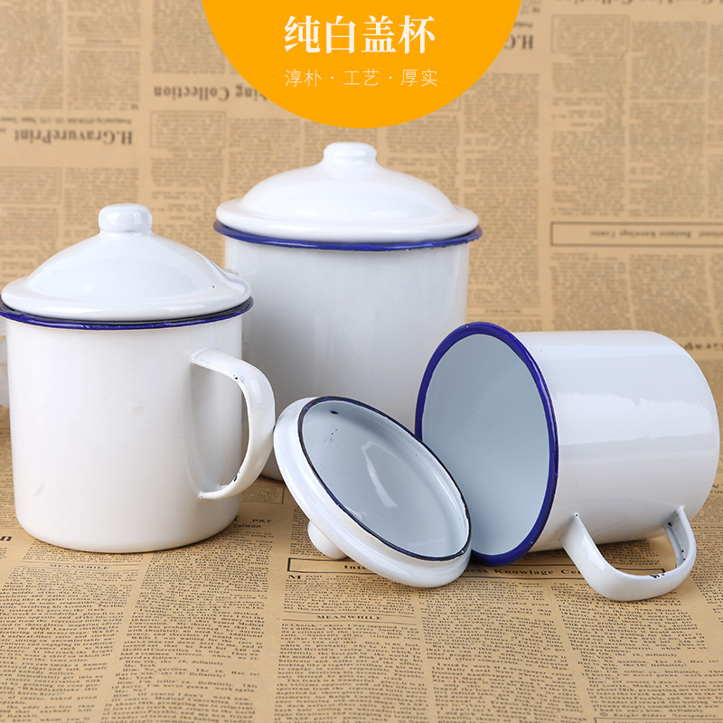 Nostalgic white tea urn enamel keller cup white enamel cup tea urn enamel enamel cup to ultimately responds to water