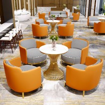 Light luxury modern sales office Hotel restaurant negotiation table four chairs meeting guest sofa reception negotiation table and chair combination