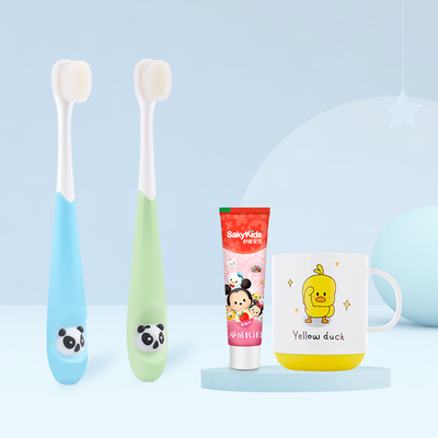 舒客儿童软毛牙刷牙膏漱口杯套装