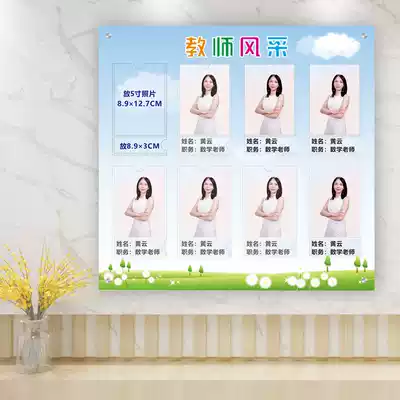 Teacher staff Teacher profile Photo Logo wall Acrylic post card Teacher personnel resume style display wall