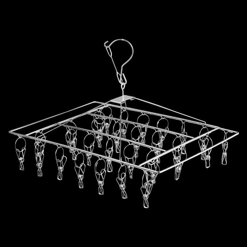 Add coarse stainless steel clothes hanger Multi-clip sun socks Cool clothes hangers Hook God Instrumental Children Multifunction Windproof Clips