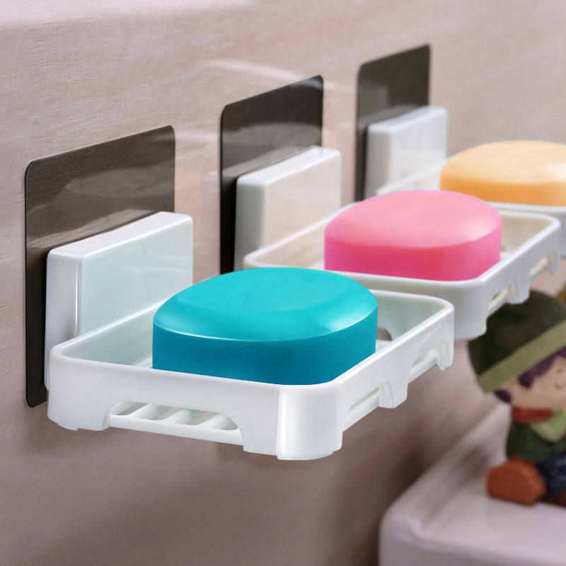 3-5 upscale soapbox suction cups wall-mounted domestic soap rack Makeup Room Free of perforated Bathrooms Drain Disposal S